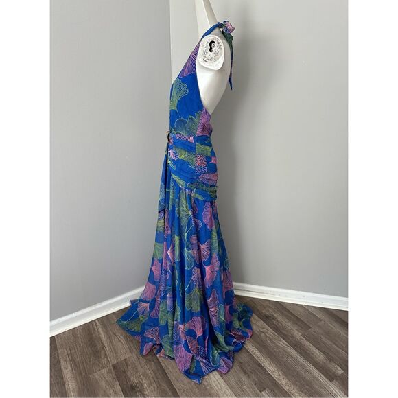 PatBO Ocean Leaf Halterneck Maxi Dress US 6 $850 - Picture 7 of 10